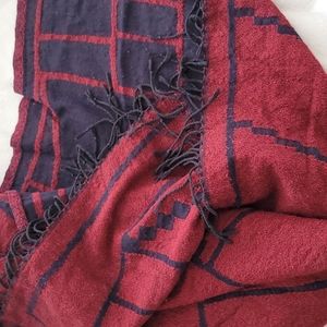 Wilfred blanket scarf blue, maroon, one size